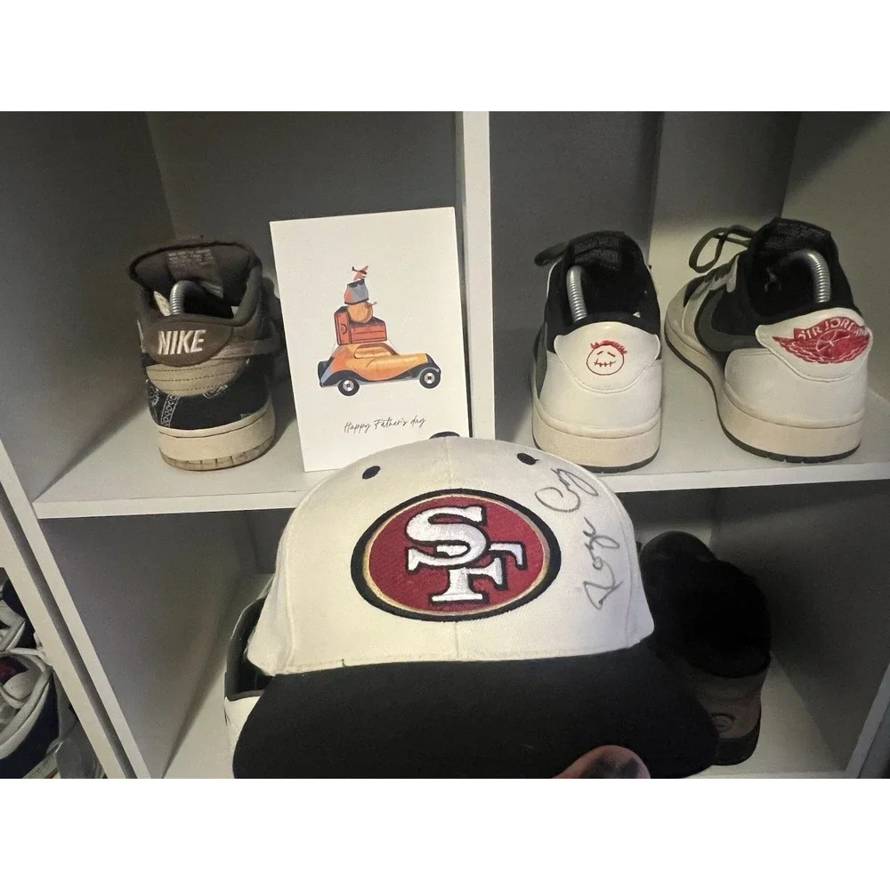 Rare Sports Specialties Vintage 49ers wool White Dome SnapBack W Green Brim Auto